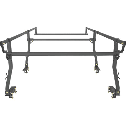 Heavy Duty Steel Utility Truck Rack With 1000 Pound Load Capacity Adjustable For Most Full Size Beds side view of steel frame with mounting parts