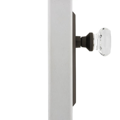Crystal Door Knob With Plate In New York And Waldorf Style Vintage Glass Knob Set side view on classic door