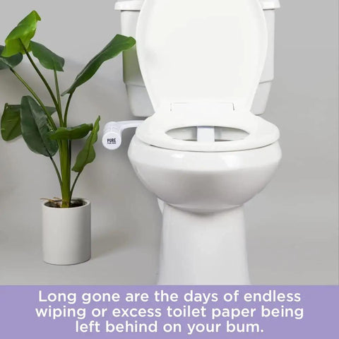 Man Friendly Bidet Toilet Seat Attachment With Dual Self Cleaning Nozzles Front And Rear Non Electric Sprayer Adjustable Water Pressure
