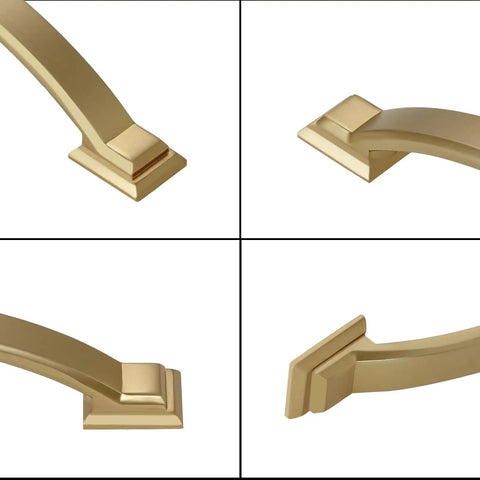 Close-up of 2 Pack 3 Inch Champagne Bronze Cabinet Pulls for kitchen cabinets, showing zinc alloy material and design details.