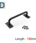 Rustic Barn Door Handle Set Black Carbon Steel Heavy Duty Sliding Pull Knob Hardware For Wood Doors And Gates, Vintage Style Barn Gate Pulls, Built To Last Iron Construction, Easy Install 196mm
