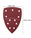 Merryhappy 60pcs Triangle Mouse Detail Sander Sandpaper Sheets with 11-Hole Hook And Loop Backing, size 4.32in x 5.97in.