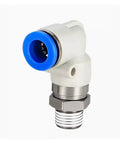 Two Pack 90 Degree Rotary Pneumatic Fittings Elbow, Plastic Male Rotary Union Connectors For Air Lines, plug-in elbow fitting