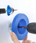 Drill Dust Cover Bowl for electric hammers and impact drills, blue flexible dust shield, reducing mess on contact with the wall.