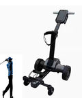 Slick Six Wheel Electric Golf Cart, Smart Auto Follow Robotic Caddy for easy bag transport on the fairway.