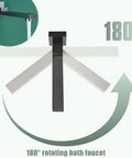 Thermostatic Shower System, Wall-Mounted 180° rotating bath faucet with sleek brushed gold finish.