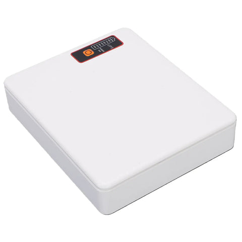 Mini UPS 12000mAh DC Battery Backup For Routers Modems Us Plug showing a compact white battery backup unit with indicators.