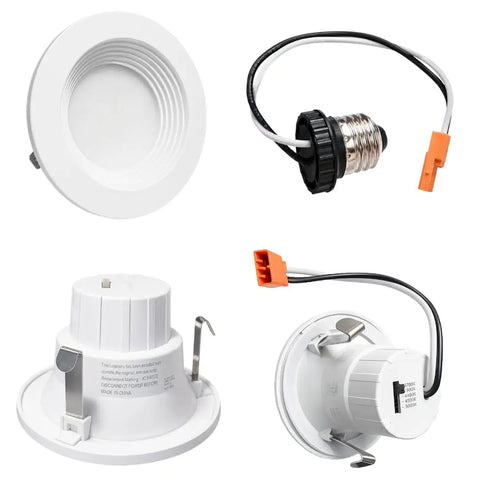 AH Lighting 2 Inch 5CCT Recessed Retrofit Downlight Dimmable with Baffle Trim - UL Certified components and connectors.