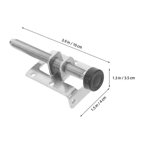 Adjustable Foot Pad Levelers For Tables Chairs Cabinets And Workbenches with solid metal frame, threaded height adjustment.