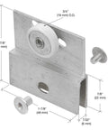 3/4 Inch Flat Edge Nylon Ball Bearing Roller Assembly For Frameless Sliding Shower Doors Chrome Finish, Adjustable Aluminum Bracket