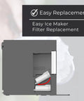 Opal Nugget Ice Maker Water Filter Replacement For Fresh Tasting Ice Easy install shown in ice maker's compartment