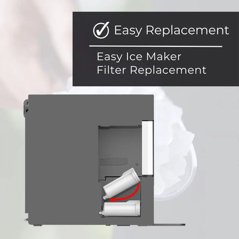 Opal Nugget Ice Maker Water Filter Replacement For Fresh Tasting Ice Easy install shown in ice maker's compartment