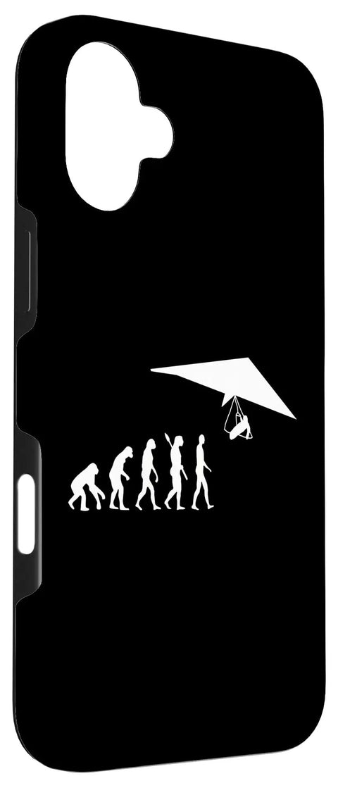Soaring Hang Glider Evolution Graphic IPhone 16 Plus Case For Sky Lovers And Adrenaline Junkies Lightweight Protective Phone Cover
