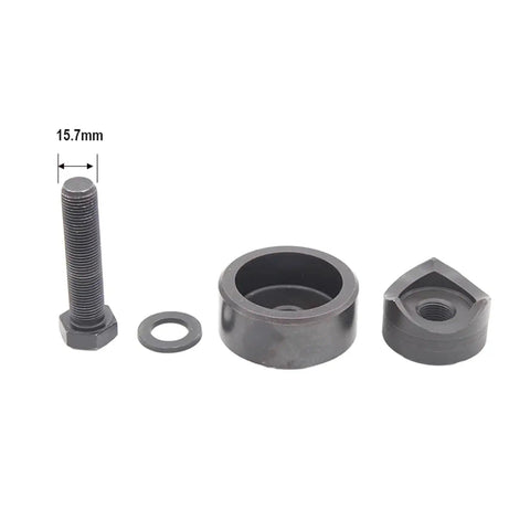 48mm Hole Punch Knockout Die And Punch Set showing components for homebrewing kettles and kegs, includes 15.7mm conduit punch.