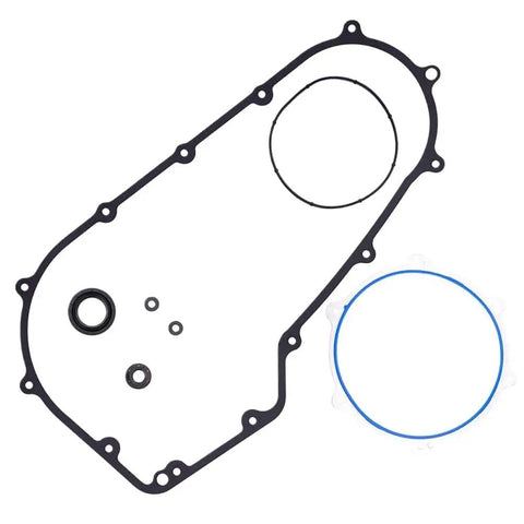 No Sweat Drop Right In Motorcycle Clutch Primary Cover Gasket Kit Zero Leak Full Torque Fit Heritage Softail Fat Boy Street Bob Breakout Models Oem Style Heavy Duty Rubber Parts, black and blue gasket set