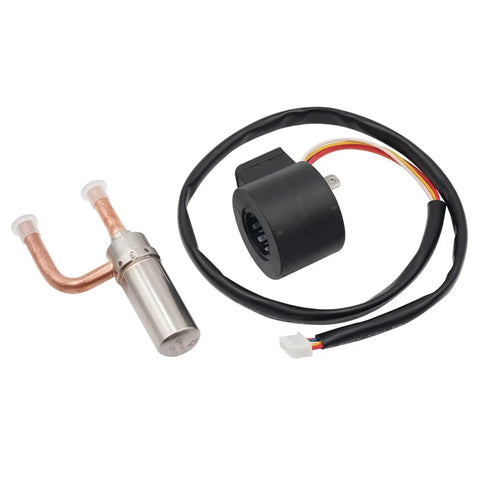 Electronic Expansion Valve DPF Series for Air Conditioning Systems 1.3 to 4.5 DC 12V 5 Wire Solenoid Valve Delivers Precise Fluid and Gas Flow Control for Industrial and Residential HVAC with copper tubing and wire harness