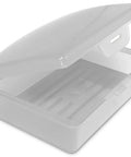 Clear White Travel Soap Box with Lid for On The Go Organization, Durable Premium Storage Container for Soap and Small Accessories