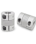 Two Pack Flexible Beam Coupling 5mm To 8mm Bore 20mm Diameter 25mm Length Aluminum Alloy Shaft Coupler Anodized Finish