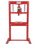 Front view of 12 Ton Hydraulic Shop Press With Movable Press Plates H-Frame Floor Bearing Pro Grade Power For Garage And Shop Metalworking