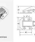 Diagram of Four Pack 90 Degree Soft Close Cabinet Hinges No Pre Drill Noiseless Hidden Concealed Furniture Hinge For 4 Inch Doors