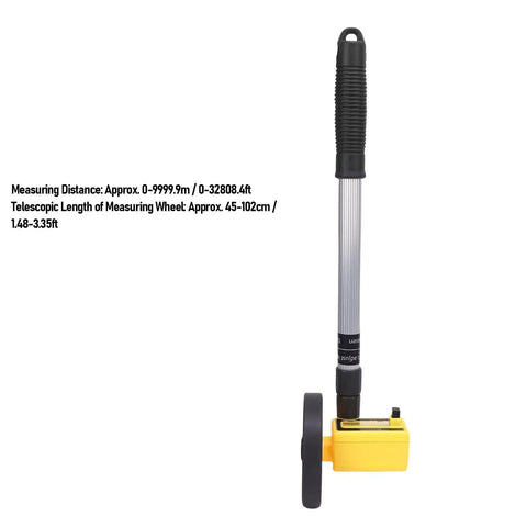 FTVOGUE Measuring Wheel, Aluminum Alloy, Adjustable Telescopic Distance Measuring Wheel, 0 to 9999.9m for Construction and Outdoor Projects with extendable handle.