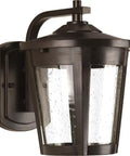 East Haven 1 Light LED Outdoor Wall Lantern with clear seeded glass, antique bronze finish, transitional style patio lighting