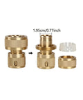 Heavy Duty 3/4 Inch Brass Hose Quick Connect Set With Universal Garden Connector Kit And One Repair Fitting For No More Leaky Hoses And Easy Diy Water Line Fixes On Your Backyard Setup brass hose connector parts with 0.77 inch fitting