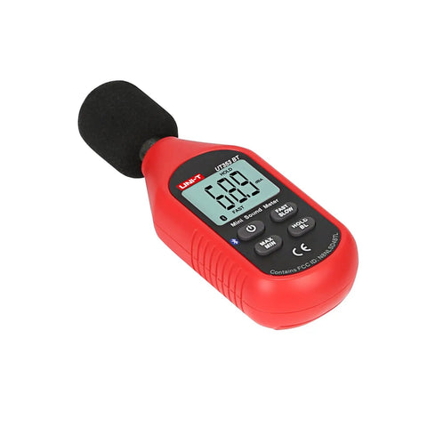Bluetooth Decibel Meter With App For iOS And Android Digital Sound Level Meter 30 To 130 dB 0.1 dB Resolution in red with LCD display