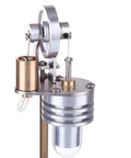 Stirling Engine Kit With Metal Piston And Cool Cylinder, Quartz Heating Tube, Micro Vertical Model, Ready-To-Operate Setup For Hands-On STEM Fun, Durable Metal Build, Includes Alcohol Lamp For Quick Start Learning, vertical metal engine with flywheel