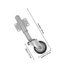 Heavy Duty Gate Support Caster Wheel With Spring Shock Absorption System For Yard Gates, 3 Inch Plate Caster Dimensions