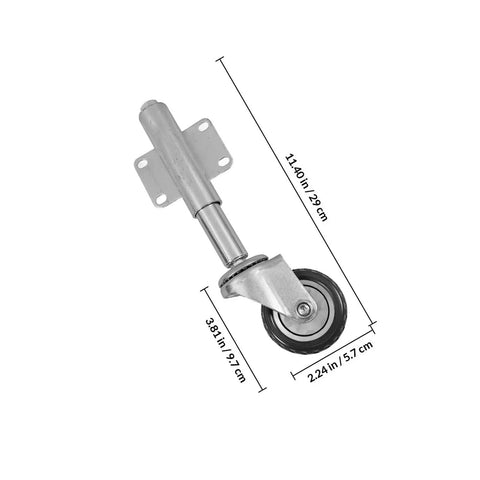 Heavy Duty Gate Support Caster Wheel With Spring Shock Absorption System For Yard Gates, 3 Inch Plate Caster Dimensions