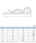 Heavy Duty Stainless Steel Cotter Pins And Hair Pin Fasteners Set M1 To M7 16 To 150 Millimeters Zinc Plated Rust Resistant For Automotive Garage Mechanic Shops Cars Trucks Lawn Mowers size chart