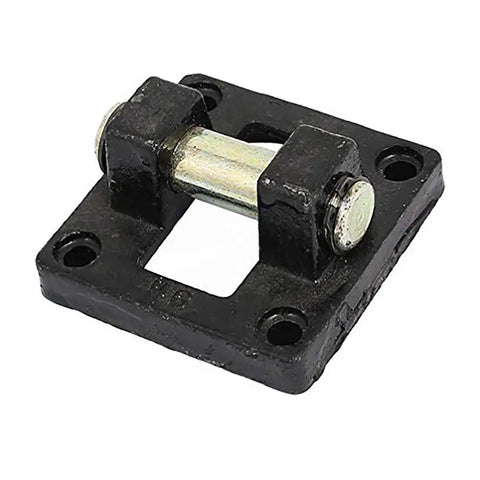 Heavy Duty 14mm Pin Pneumatic Cylinder Rod Pivot Clevis Mounting Bracket With 4 Bolt Holes For Cylinder Systems Industrial Grade Mounting Plate Reliable 4 Bolt Pattern Built To Last For Actuators, black metal 74x74x33mm