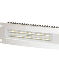 Heavy Duty Flush Mount Flood Light Packing Kickin High Output And A Slick White Finish Matched With Quick Adjust Dimmer Controls For Rock Steady Outdoor Security Lighting Solutions in a sleek aluminum design.