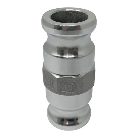 1 Inch Aluminum Type Aa Cam And Groove Adapter, Dual Male Camlock Quick Connect Spool Coupler, Built Tough Heavy Duty Fluid Transfer Fitting For No Sweat Hose Hook Ups