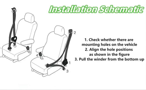 Installation instructions for 2 Pack 3 Point Seat Belt Pads With Adjustable Retractable Straps Universal Cover Kit For Go Kart Golf Cart Minivan SUV UTV VR Pickup Truck Easy Install Hook And Loop Comfy Fit Black