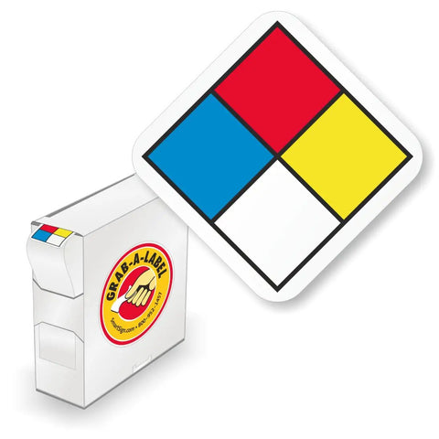 Knockout Pack Of 750 NFPA Mini Hazard Labels Writable Paper Safety Stickers Inside A Sweet Grab And Go Dispenser Box To Keep Your Workplace Tight And Legit Compliant Measuring Half Inch Square