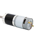 Heavy Duty PG28 Planetary Geared DC Motor With 24V Gearbox Reducer shown from the side, highlighting its durable design and compact size.