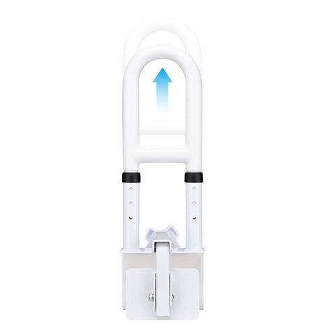 Bathtub Safety Grab Bar For Seniors And Disabled, Heavy Duty Over The Tub Handrail With Locking Clamp, Non Slip Grip, Adjustable Height