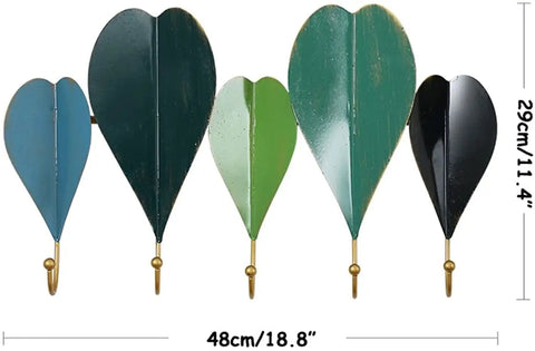 Built Tough Metal Coat Hooks Wall Mount Rack For Entryway And Bedroom Doorway with decorative leaf design.