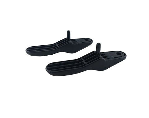Pro Shop Grade Replacement Table Saw Lever Lock N250539 2 Pack black plastic levers, designed for durable fitting with Dewalt DWE74911.