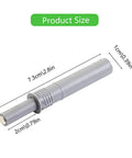 10 Pack Magnetic Push Latches For Cabinet Doors And Drawers Featuring Quiet Soft Close Action In Matte Gray Tone With Heavy Duty Spring Plunger Mechanism Working Like A Charm Daily size details showing dimensions.