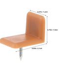 Universal L Shape Drawer Glides Kit tack-in slider with nail, brown plastic, dimensions shown, for drawer repair