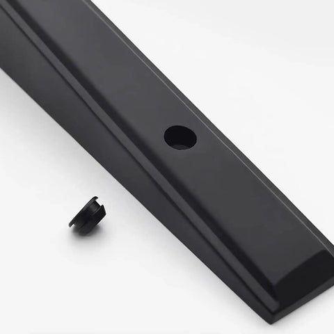 Heavy Duty Aluminum Shelf Brackets Built For The Shop Easy Snap Install For Garage Shelving And Workbenches Black mounting bracket detail.