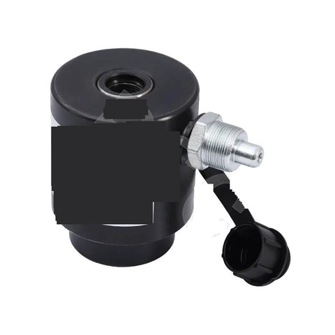 Hydraulic Crimping Tool With 8T And 15T Split Head Drilling Machine Hydraulic Punch Driver showing round top with connector and cap.