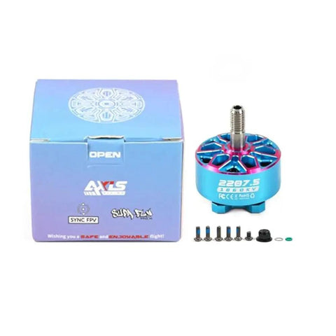 Beefy Bando 2207 2207.5 1960KV FPV Brushless Motor For 6S LiPo 5mm output shaft, blue motor with box and components, 4 pack