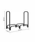 Beefy Outdoor Firewood Rack With Steel Tubular Frame 3 Feet Tall Adjustable Log Holder shown with dimensions