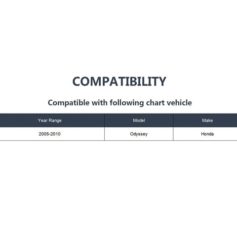 Front Lower Control Arm With Ball Joint Assembly And Sway Bar End Links Kit For Honda Odyssey 2005-2010, compatibility chart