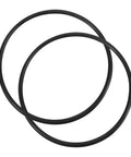 Heavy Duty No Sweat Rubber Drive Belt Pair For Industrial Sealing Machines Quick Swap Guide Replacement Fits Most Models Smooth Operation And Built To Last, black rubber belts viewed from above.