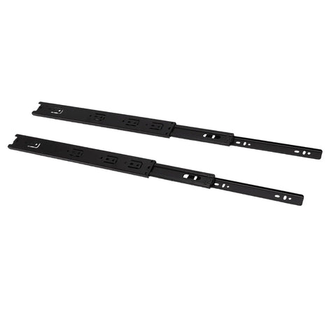 16 Inch Beefed Up Drawer Slides With Full Extension Ball Bearing Rails 100Lb Capacity Twelve Point Five Millimeter Thick Cold Rolled Steel Rubber Pads Ideal For Kitchen Dresser Desk Office Cabinets, black pair